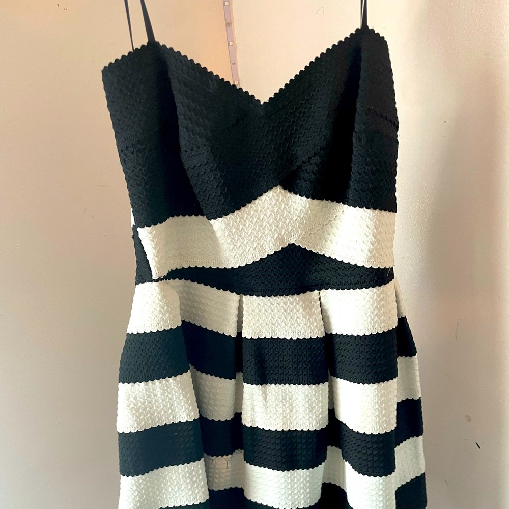 Black and white striped cupcake dress